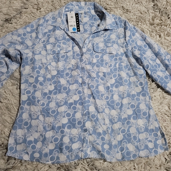 Ny Collection Women's Plus Size Stretch Shirt - Picture 3 of 9